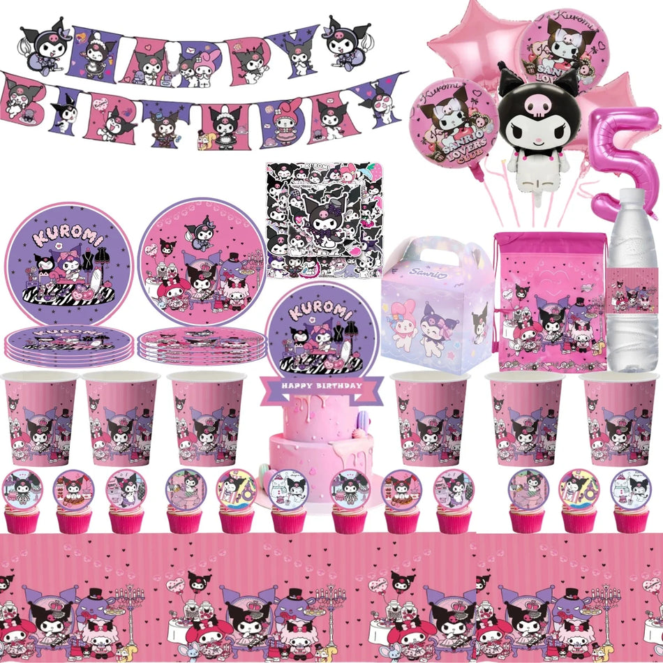 Kuromi Birthday Party Decorations - Tableware and Gift Supplies