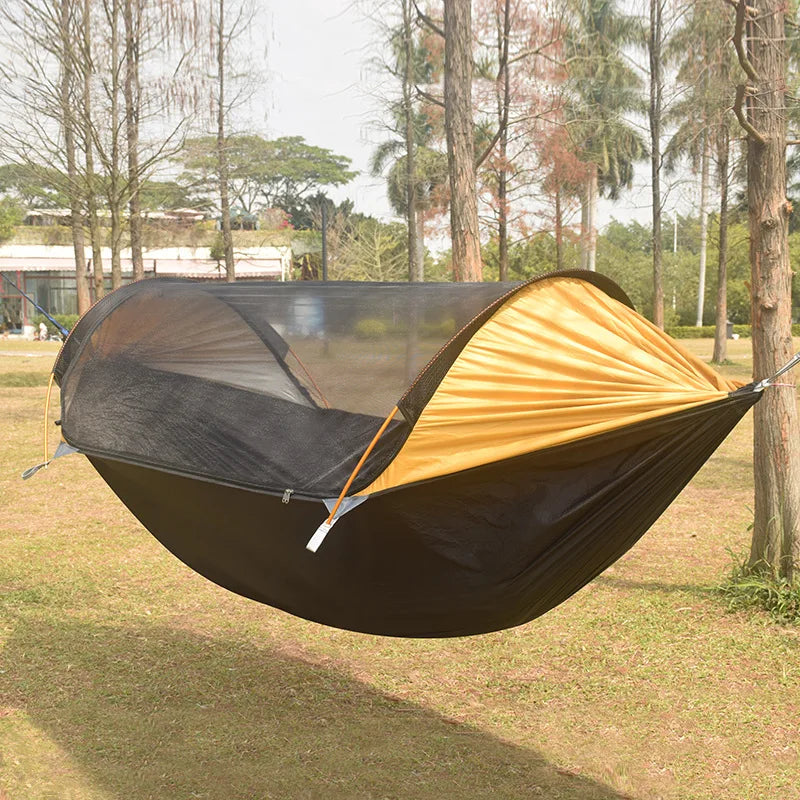 Double Anti-mosquito Parachute Hammock with Aluminum Support Rods