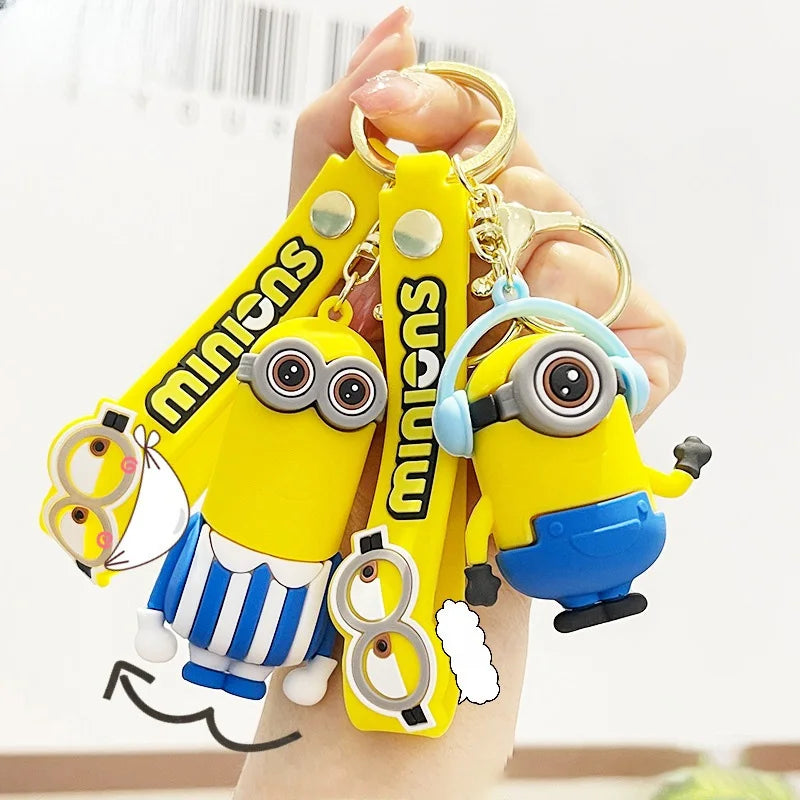 🔵 Kawaii Minions Action Figure Keyring - Anime Toy Keychain Pendant - Cyprus