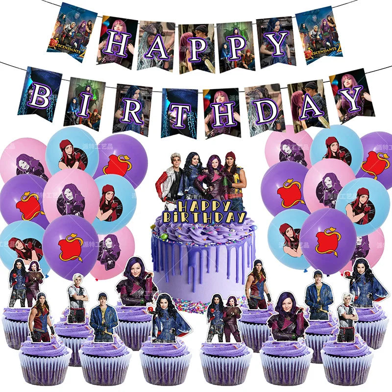 Descendants 2 Theme Latex Balloons and Party Supplies - Cyprus