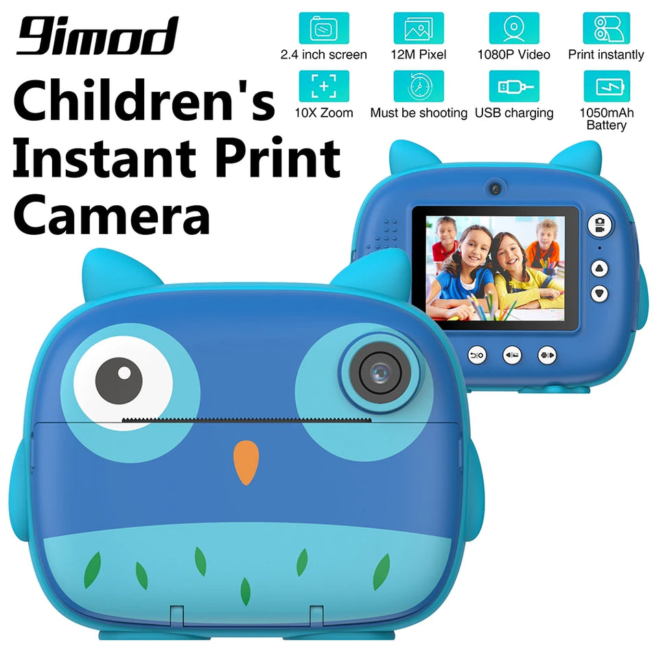 9IMOD Instant Print Camera for Kids - 2.4inch 1080P Selfie & Video - Cyprus