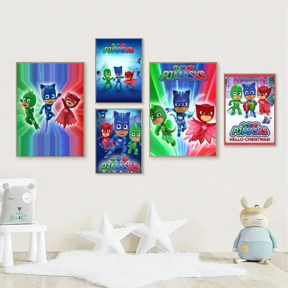 Cartoon Animation PJ MASKS Season Poster Stickers Home Decor - Modern Style Aesthetic Art Mural - Digital Painting - Living Room Bar - Cyprus