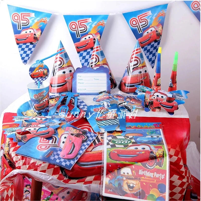 🔵 Disney Cars Birthday Party Party Party Set - Lightning McQueen Θέμα 🏎It - Κύπρο