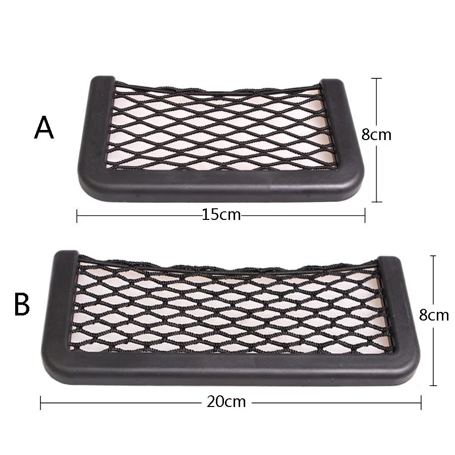 1pc/2pcs Universal Car Organizer Storage Bag Auto Paste Netzpocket Telefonhalter Autozubehör Innenraumspeicherzubehör