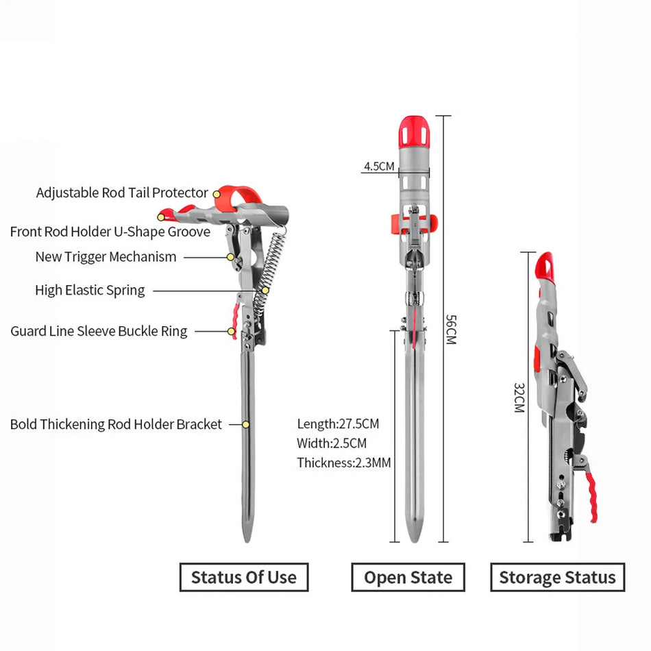 Creekmoon Adjustable Aluminum Alloy Fishing Rod Holder 🎣