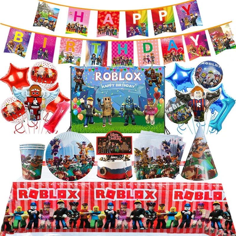 ROBLOX BIRTHED PARTE DESCORTION - Μπαλόνια, επιτραπέζια σκεύη και άλλα