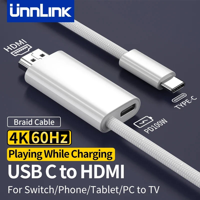 Unnlink 4K USB C to HDMI Cable with PD Charging - Cyprus