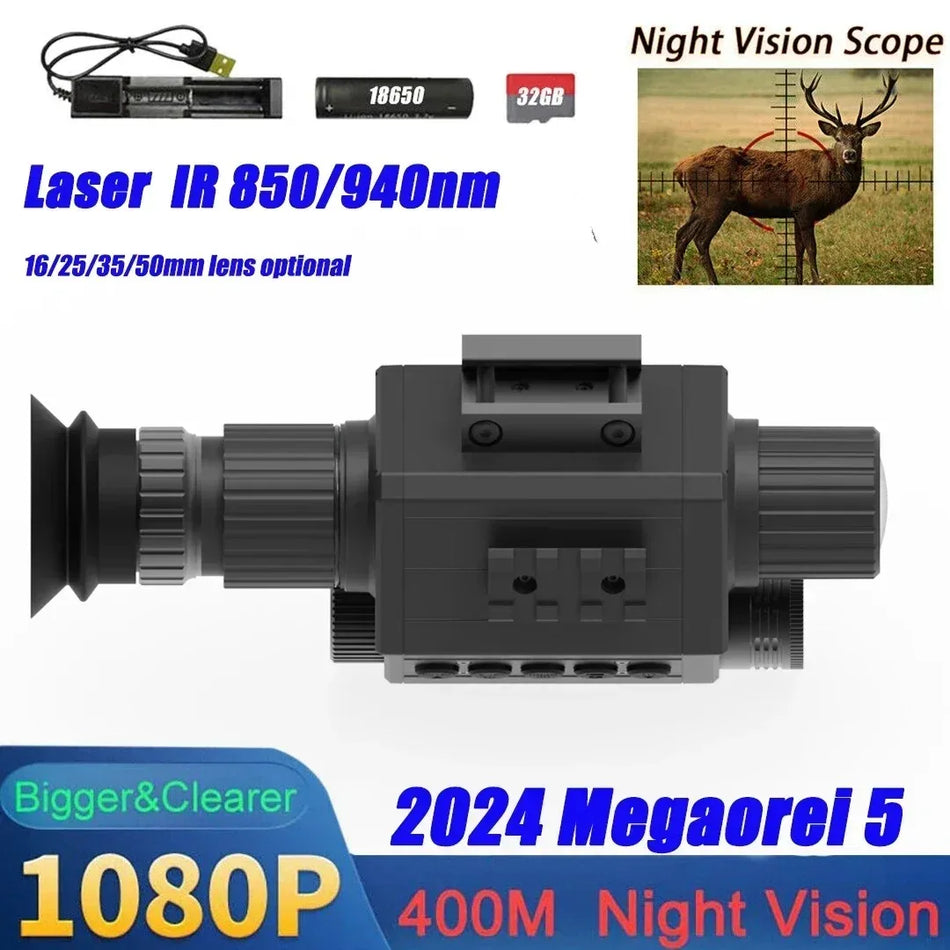 Télescope de vision nocturne numérique Noenname - Caméra de chasse 1080p avec résistance aux chocs