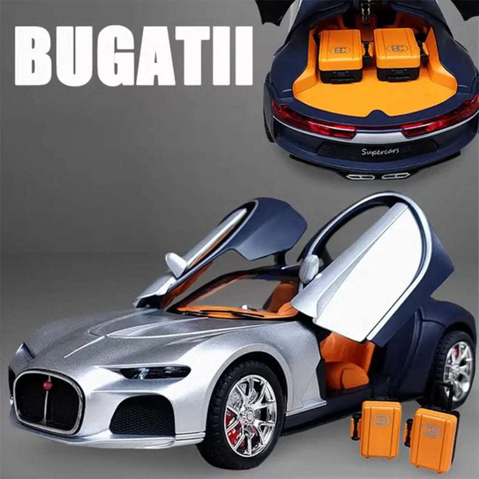 1/24 Skala Bugatti Atlantic Legeringsstøbt Modelbil med Lys og Lyde 