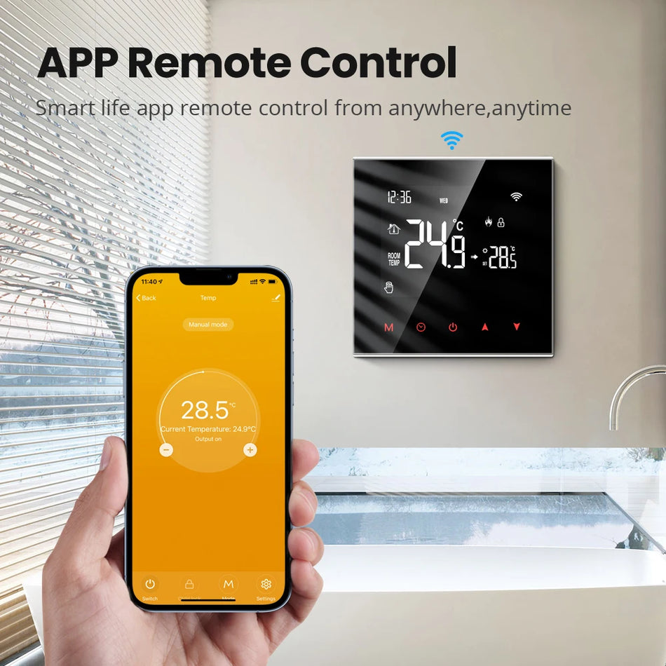 Tuya Wi -Fi Smart Thermostat Tempertait Controller для электрического нагрева напольного уровня, водяной/газовой котлы для голоса для Google Home