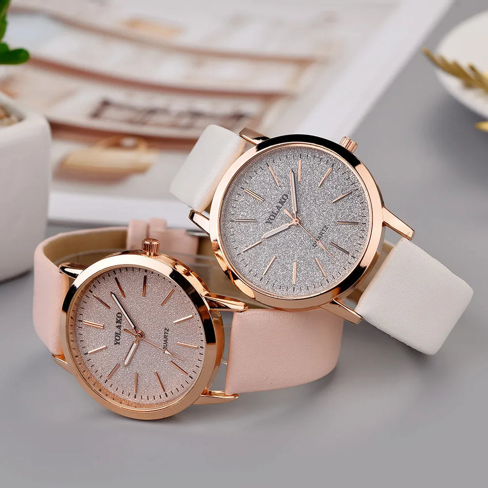 Luxury Fashion Women's Quartz Leather Wristwatch by DQG