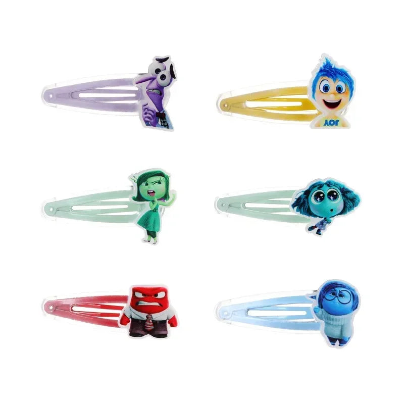 Disney Inside Out 2 зажима для волос - милые аниме -фигуры Barrette Accessories