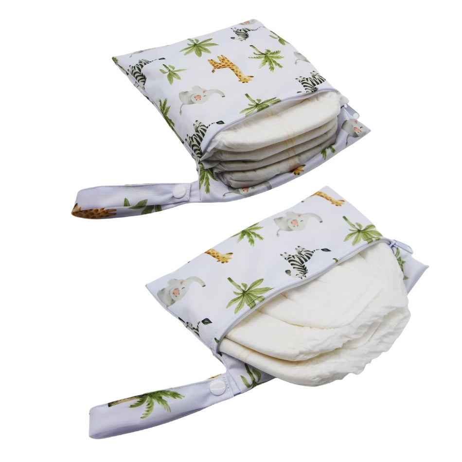 Cartoon Print Reusable Wet/Dry Nappy Bag Set - Cyprus