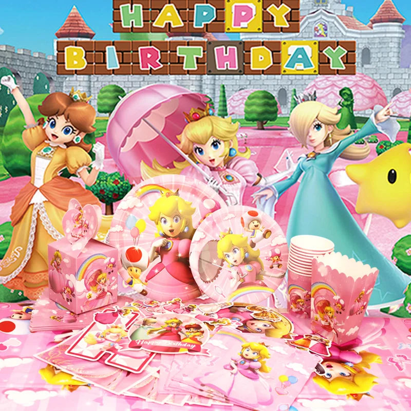 🔵 Super Princess Peach Birthday Party Decoration Balloon Set - Cyprus