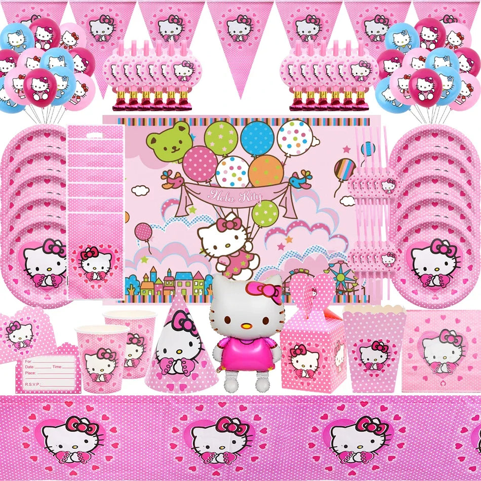 Hello Kitty Birthday Party Disposable Cutlery and Decoration Set - Cyprus