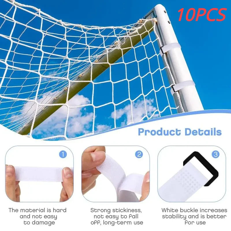 Soccer Net Support Straps - 10 Pcs Adjustable Buckle Clips