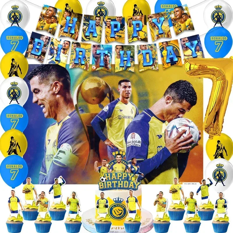 🔵 CR7 Cristiano Football Birthday Party Decoration Kit - Cyprus