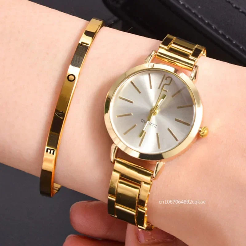 Luxus Moonbiffy Ladies Quartz Bracelet Watch Set