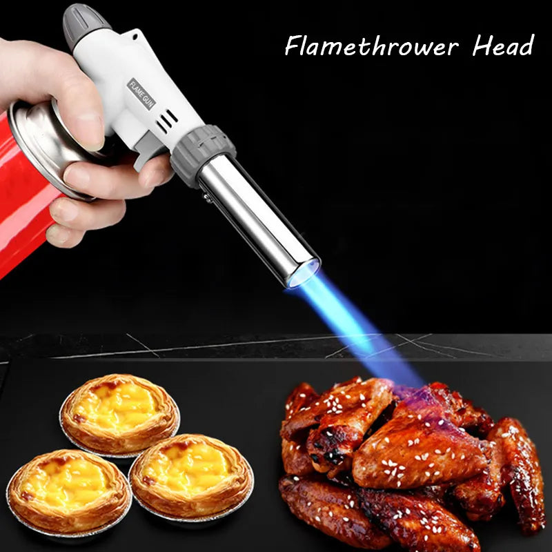 Adjustable Flame Butane Gas Torch for BBQ, Camping, and Cooking