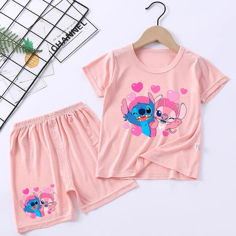 Kawaii Stitch Karikatür yürümeye başlayan çocuk pijama seti - Kıbrıs