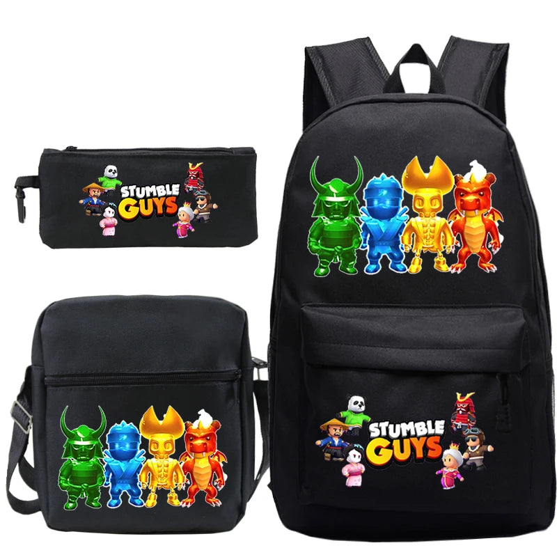 Stumble Guys 3-Piece Backpack Set for Boys and Children - Cyprus