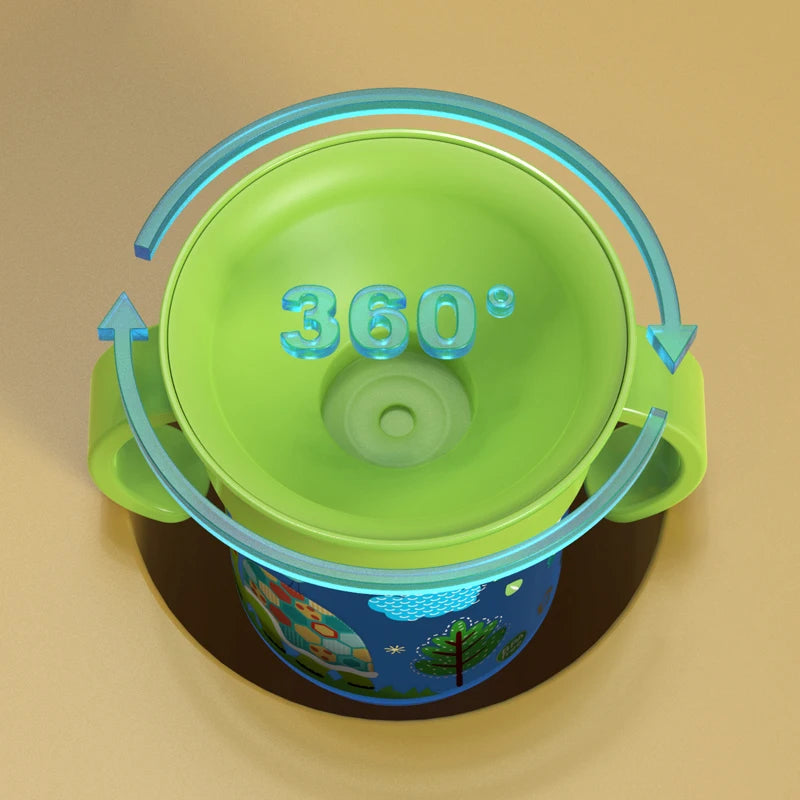 360 rotiertes Cartoon Baby -Lernen Trinkbecher mit Doppelgriff Flip Deckelleckfeste Säuglingsbecher Flasche BPA kostenlos mit Deckel