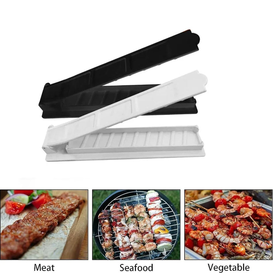 Einzelzeile Kebab Maker BBQ Fleischspießmaschine Kebab Press Maker wiederverwendbares Kunststoff BBQ Spieß Maker Kebab Vorbereitung BBQ Tool