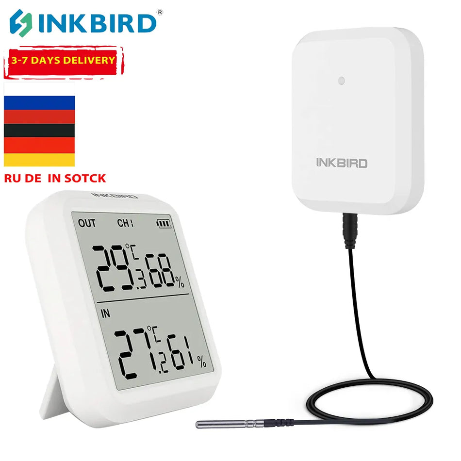 INKBIRD Mini LCD ميزان الحرارة الرقمي الرطوبة ITH-20R داخلي درجة حرارة الغرفة مقياس الرطوبة الاستشعار قياس محطة الطقس