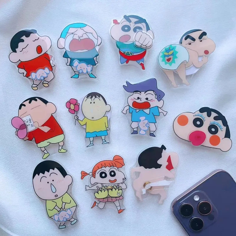 Crayon shin -chan 3d sevimli çizgi film telefon soketi katlanır tutucu - Kıbrıs