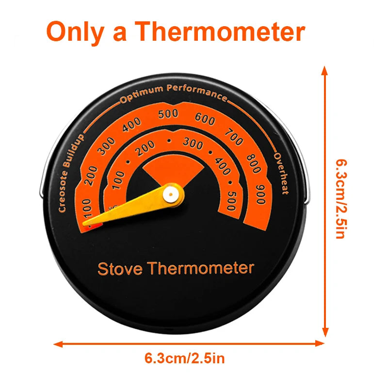 Magnetic Fireplace Fan Stove Thermometer For Log Wood Burner Barbecue Oven Stove Burn Indicator Temperature Gauge Meter Tool