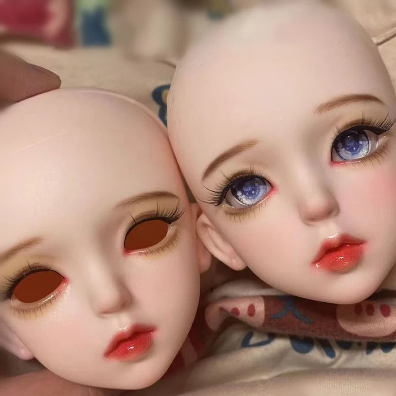 60cm Female Doll 1/3 BJD White  Skin Head Without Makeup with Eyeballs DIY Toys for Girls