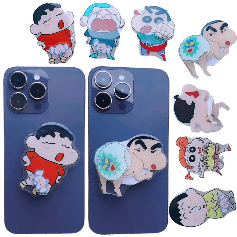 Crayon shin -chan 3d sevimli çizgi film telefon soketi katlanır tutucu - Kıbrıs