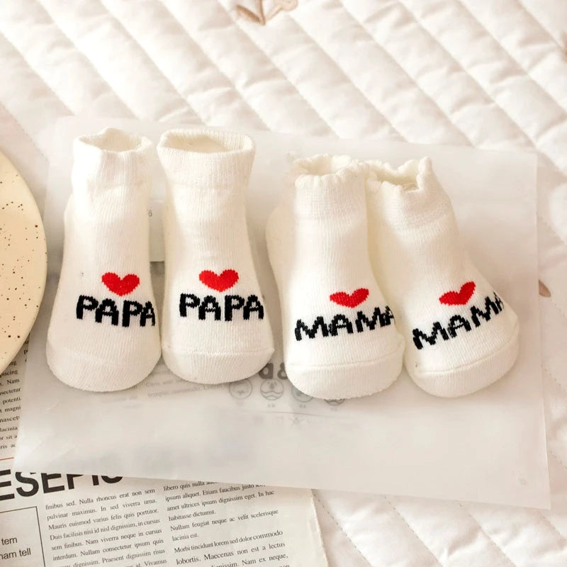 Cute Love MAMA PAPA Cotton Baby Socks - Cyprus