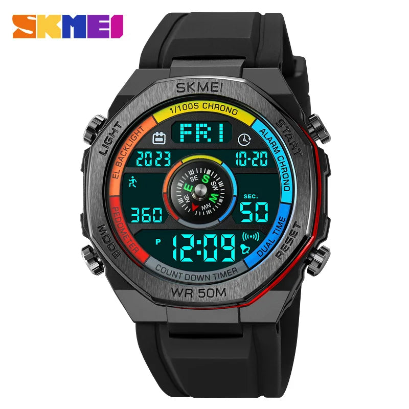 SKMEI Altimeter Barometer Thermometer Digital Sports Watch