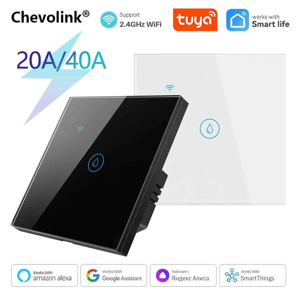 Chevolink Smart WiFi Water Habinier Touch Interrupteur 20A / 40A pour Alexa & Google Home