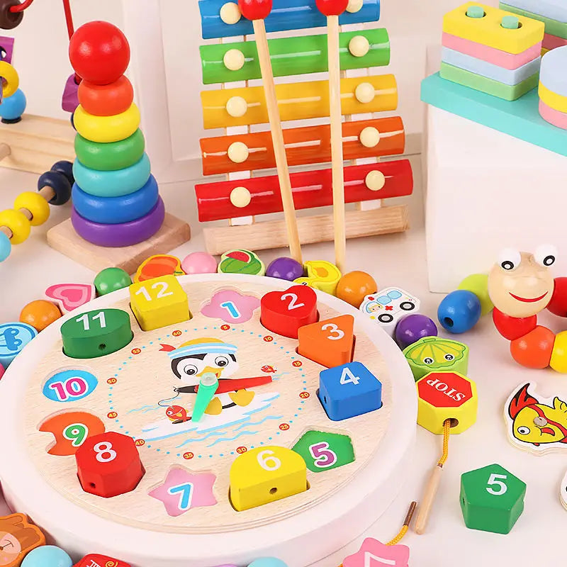 Montessori Holzspielzeug frühe pädagogische Kinder Spielzeug Rätsel Spiel für Kinder Sensorische Blöcke 1 2 3 Jahre Baby Spielzeug Jouet Enfant