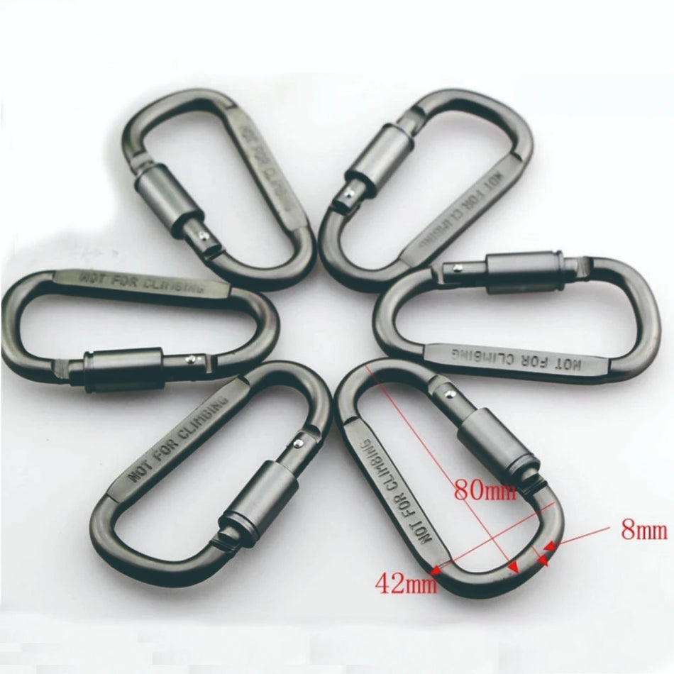 Τακτική d keychain σχήμα αγκίστρου carabiner για υπαίθριες περιπέτειες