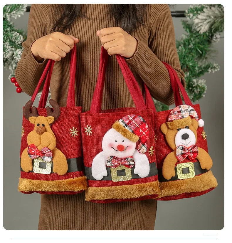 Cartoon Santa Claus Snowman Elk Christmas Gift Bag - Cyprus