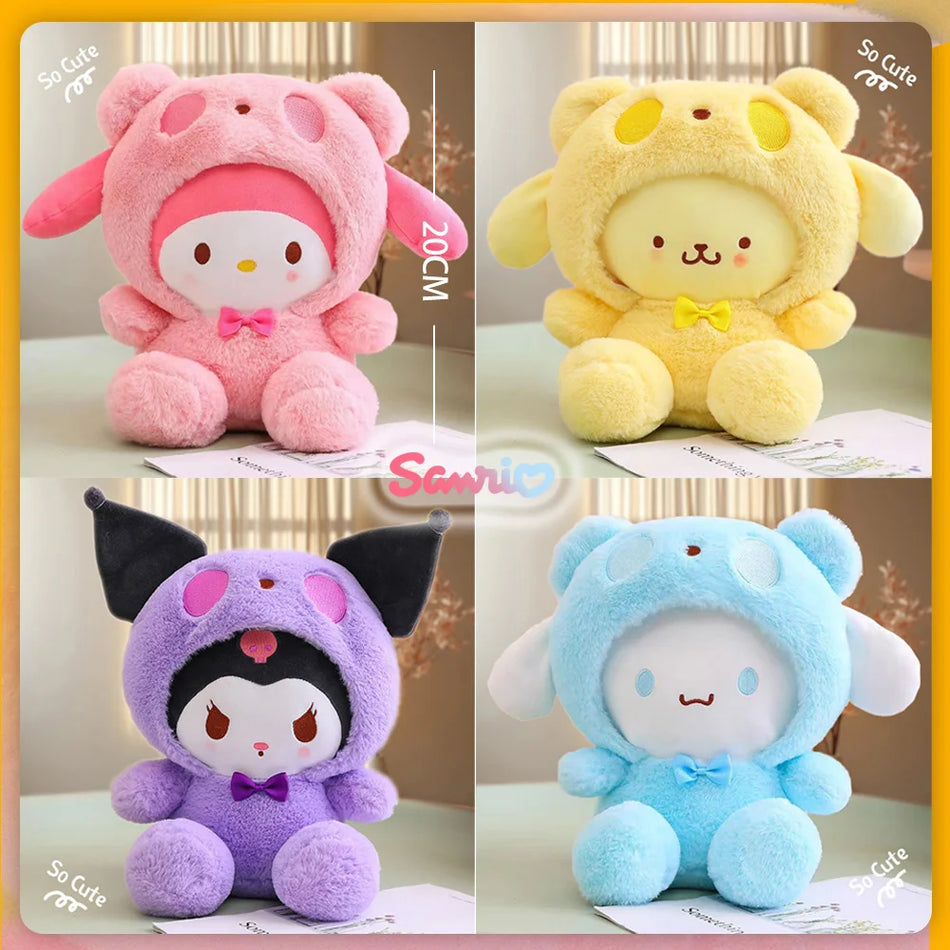 Kawaii 20cm Sanrio Plush Toys - Hello Kitty, Cinnamoroll, Kuromi & More