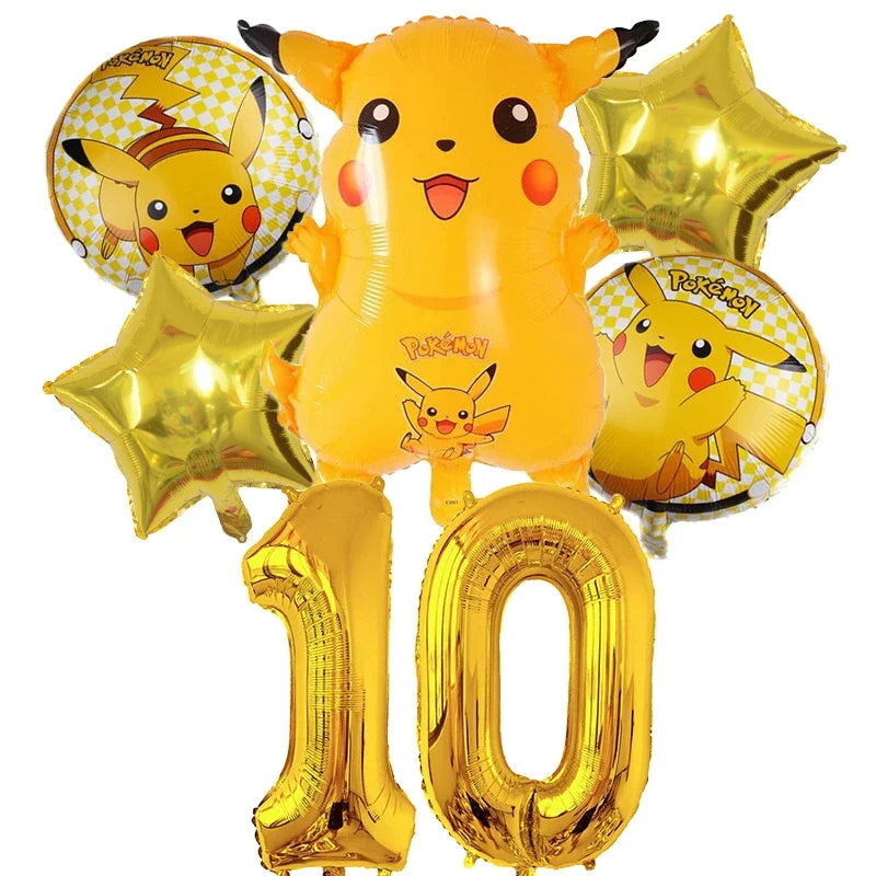 Pokemon Pikachu Charmander Number Balloons Birthday Party Decor - Cyprus