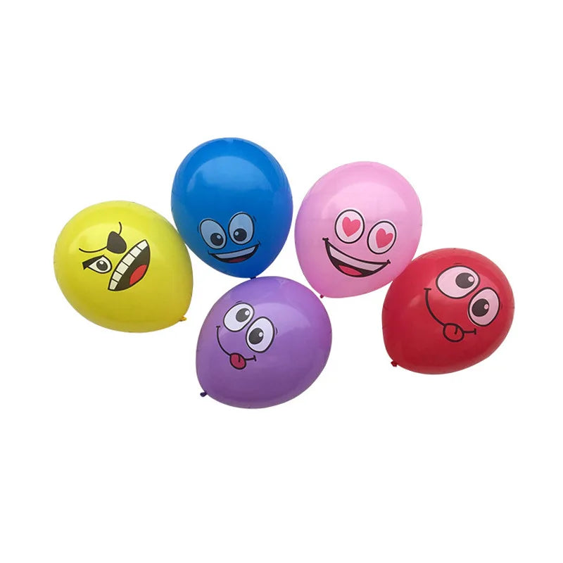 🔵 Cute Funny Big Eyes Smiley Face Latex Balloons - Perfect for Any Celebration! - Cyprus