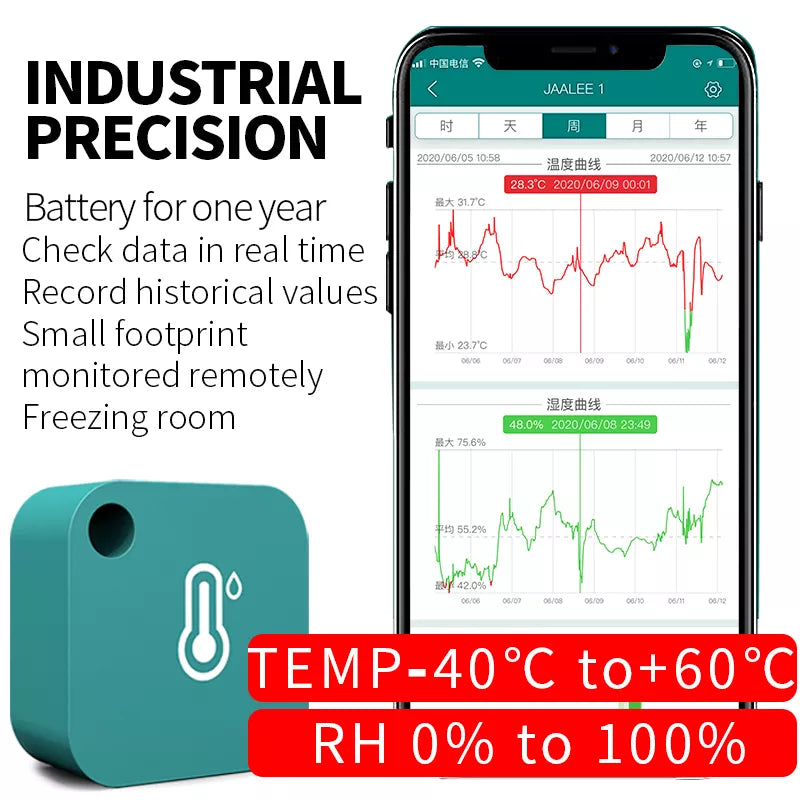 Jaalee JHT -Temperatur/Luftfeuchtigkeit/Dewpoint/VPD -Sensor -Thermometer/Hygrometer -Logger Exportmonitor Kühlschrankkühlschrank