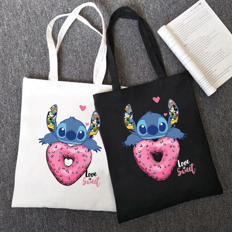 Stitch Tote Çanta Tuval Omuz Çantası - Vintage 90s Style - Kıbrıs