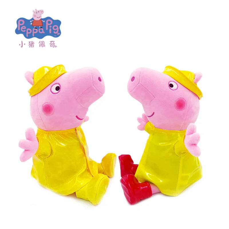 🔵 Peppa Pig Peggy Stuffed Plush Doll Raincoat Coat Theme Series Simulation Model Peggy George Character Doll Children Holiday Gift - Cyprus