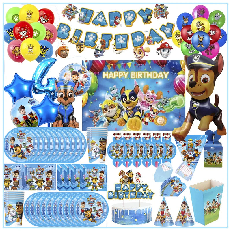 Paw Patrol Birthday Party Supplies - Balloons, Plates, Cups & Napkins - Cyprus