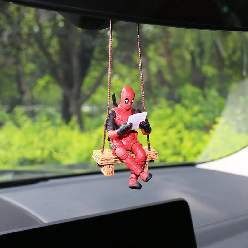 Deadpool Anime Figure Car Pendant Ornaments Deadpool Hanging Interior Decoration Fragrance Accessories Kids Toy Gifts