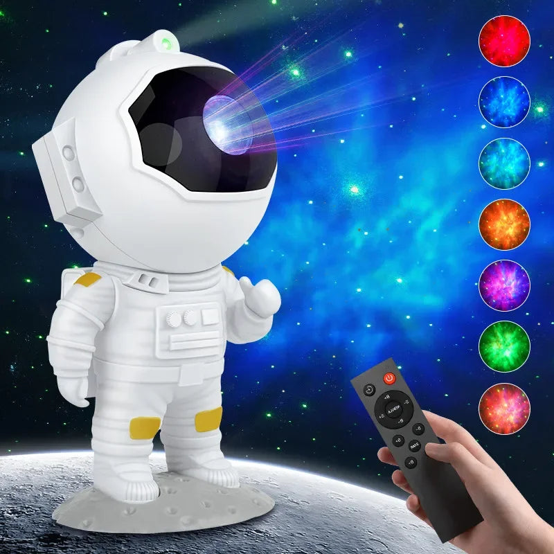 Uzaktan kumanda ve Bluetooth hoparlörlü astronot Galaxy Star Projector