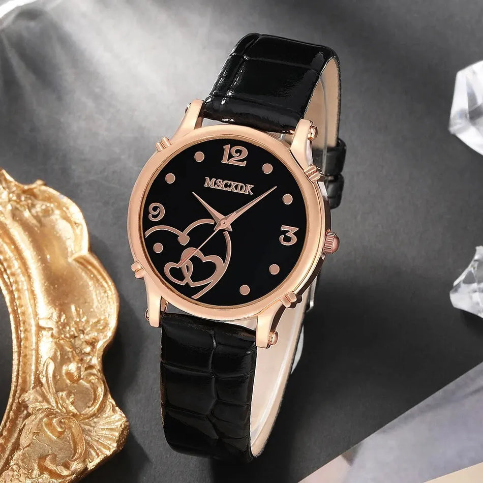 Chic Ladies Quartz Watch με σετ πορτοφολιών Butterfly και ηλίου