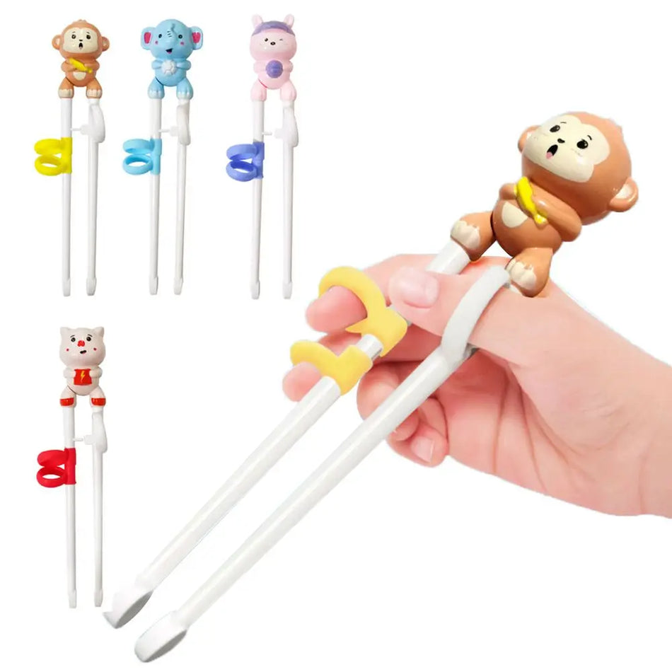 Baby Learning Training Chopsticks Cartoon Animal Beginner Chopstick Tableware Kids Eating Training Helper