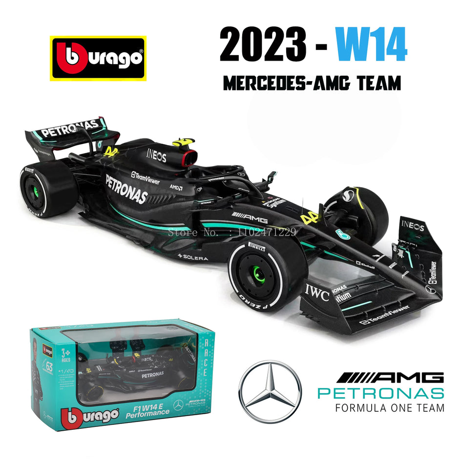 Bburago 1:43 Νέο 2023 Mercedes-AMG Team W14 44# Hamilton 63# Russell Formula One Alloy Super Toy Die Cast CAR Μοντέλο